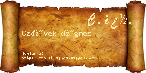 Czövek Ágnes névjegykártya