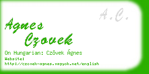 agnes czovek business card